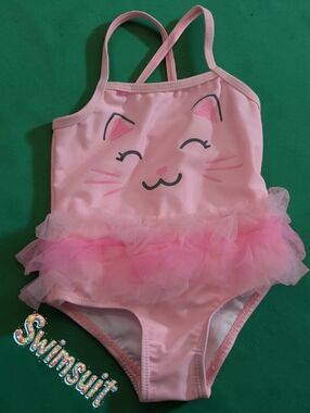 *1198 Healthex kitten Swimsuit Girls 12 months